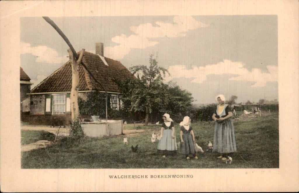Walcheren - Boerenwoning - Klederdracht, Ophalen of Verzenden, Voor 1920, Ongelopen, Zeeland