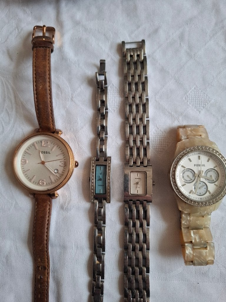 4 Fossil horloges, Sieraden, Tassen en Uiterlijk, Horloges | Dames, Verzenden, Fossil, Polshorloge, Zo goed als nieuw
