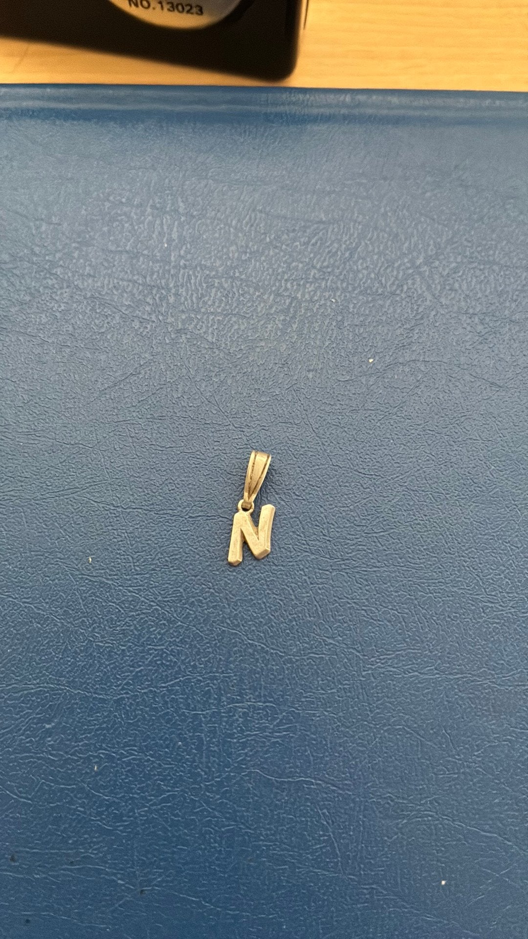 925 Sterling zilver hanger letter N, Gebruikt, Ophalen of Verzenden, Kruis of Symbool, Zilver