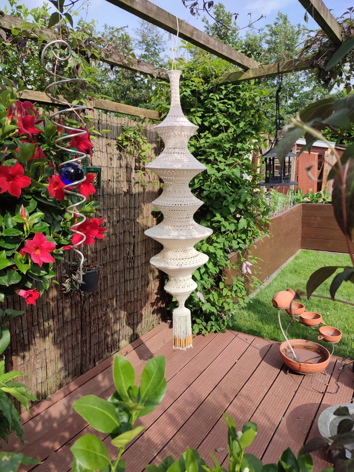 Nieuwe gehaakte Fisherman's lamp / fuiklamp Ibiza Style, Nieuw, Ophalen of Verzenden, Stof, 75 cm of meer