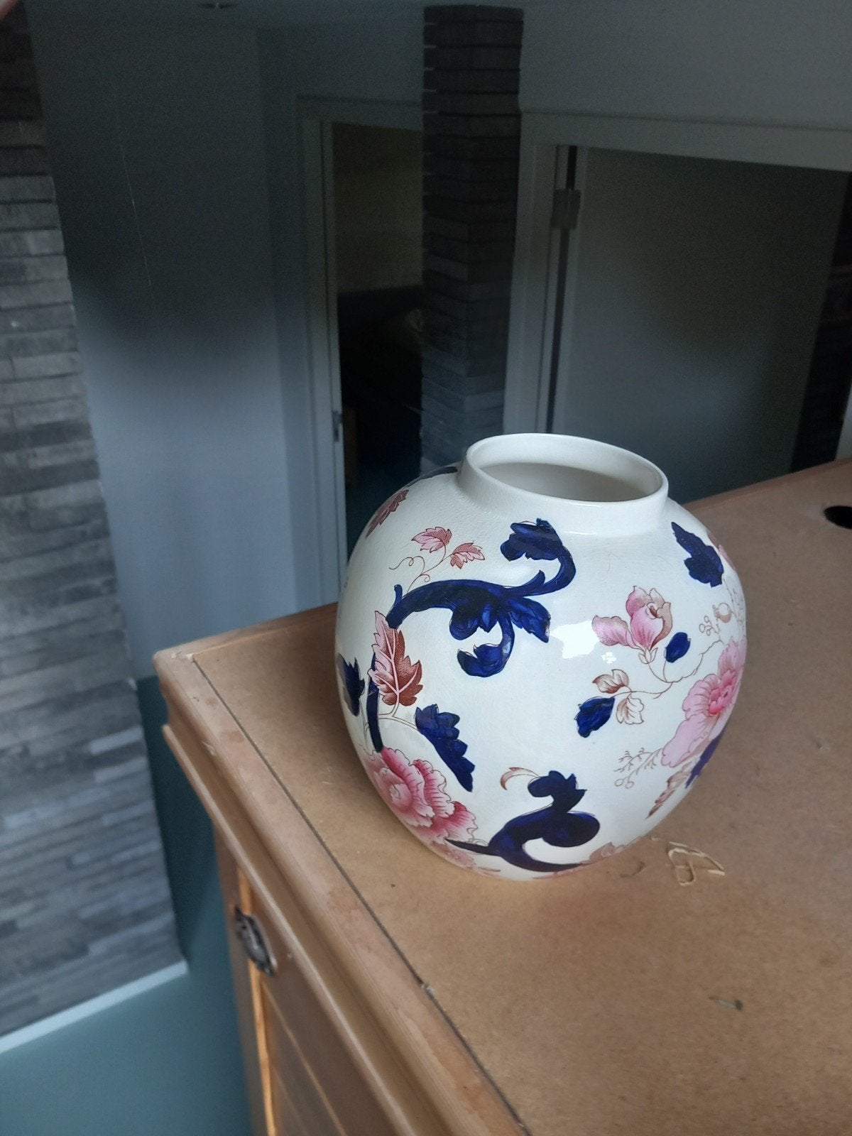 Antieke Mason's Ironstone Mandalay Vaas, Ophalen of Verzenden