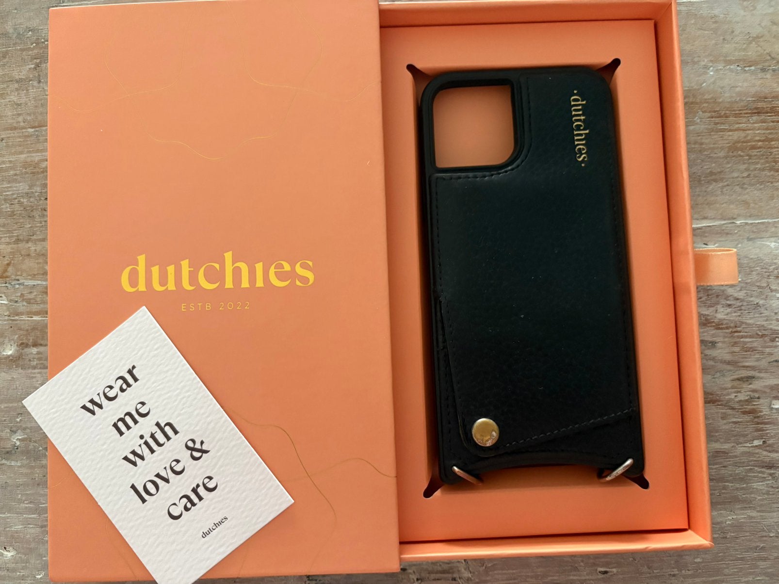 Dutchies zwart hoesje iphone 12, Dutchies, Ophalen of Verzenden, IPhone 12, Leer