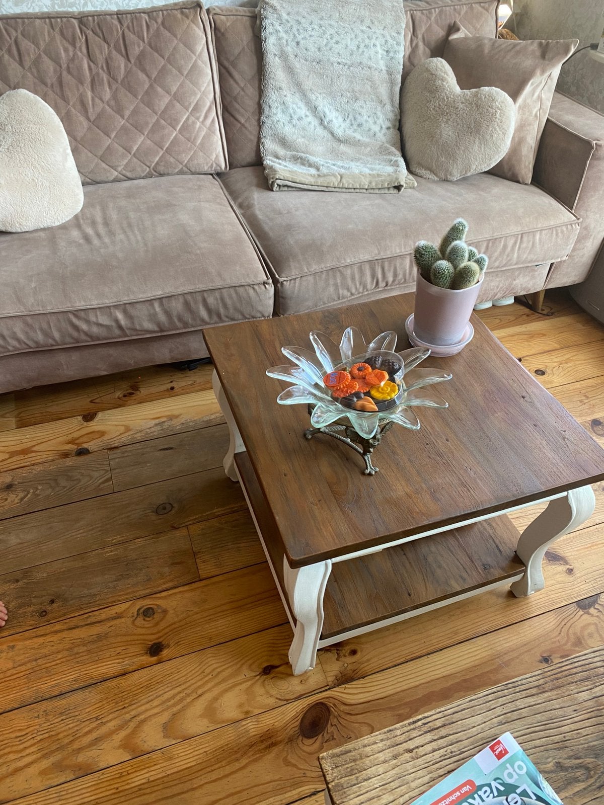 Super mooie Salon tafel 60x60, Ophalen of Verzenden, Zo goed als nieuw, Vierkant, 50 tot 100 cm