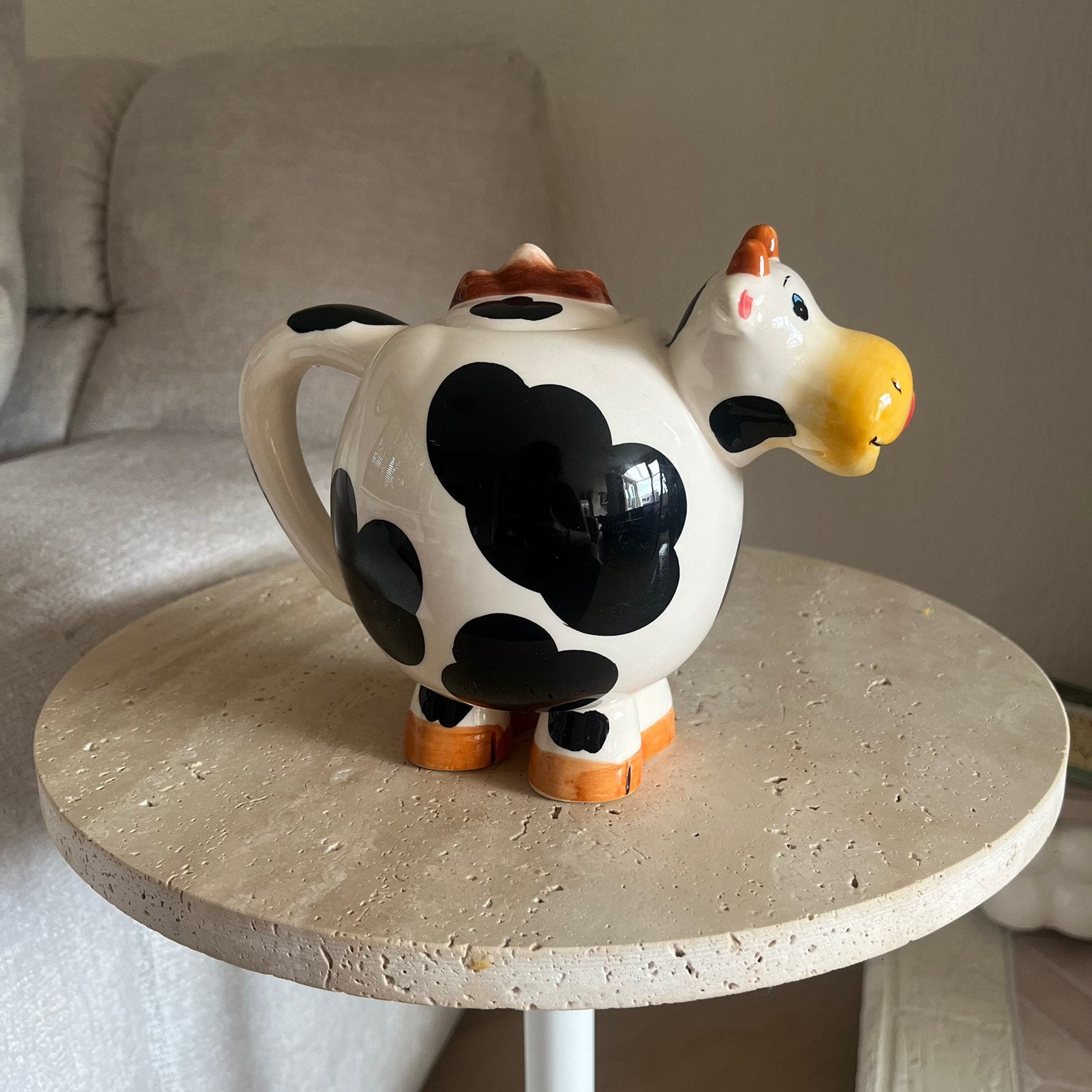 Retro keramische koe theepot, Ophalen of Verzenden