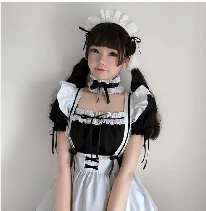 Cosplay outfit Lolita / Dienstmeisje compleet zwart wit, Ophalen of Verzenden, Nieuw