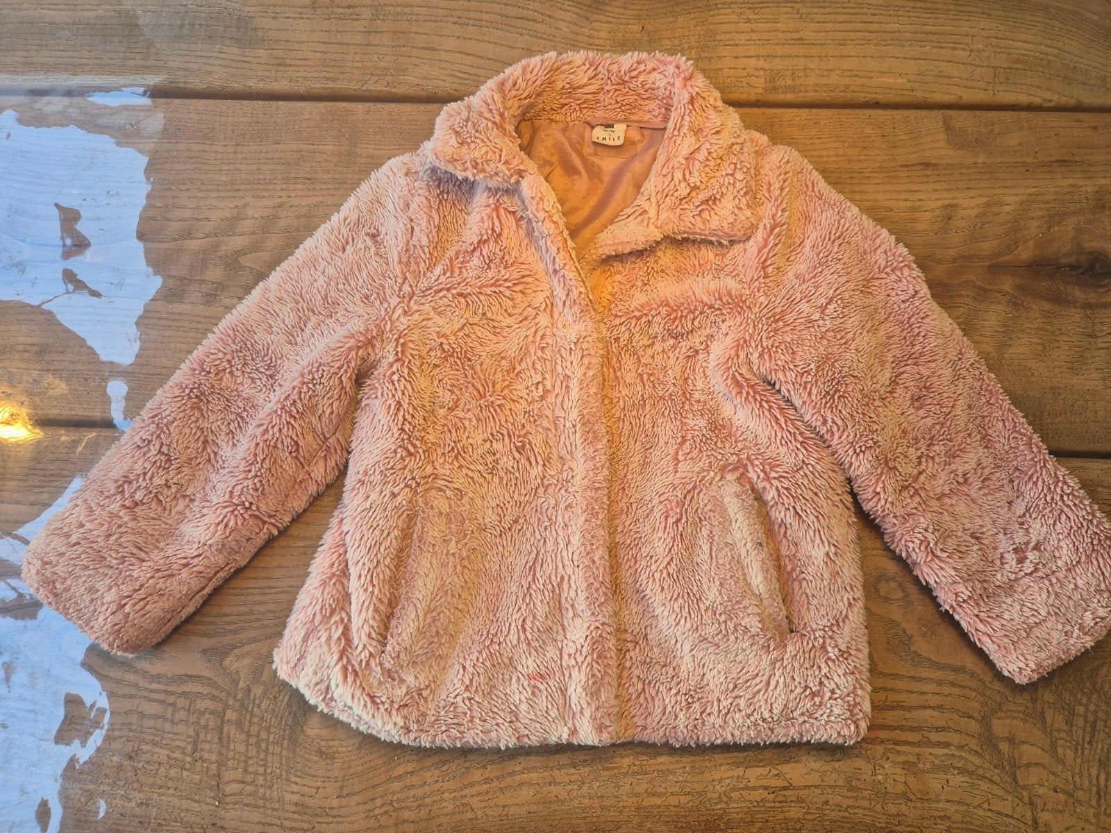 Heerlijk warme en zachte roze teddy jas jasje maat 110/116, Meisje, Ophalen of Verzenden, Zo goed als nieuw, Hema