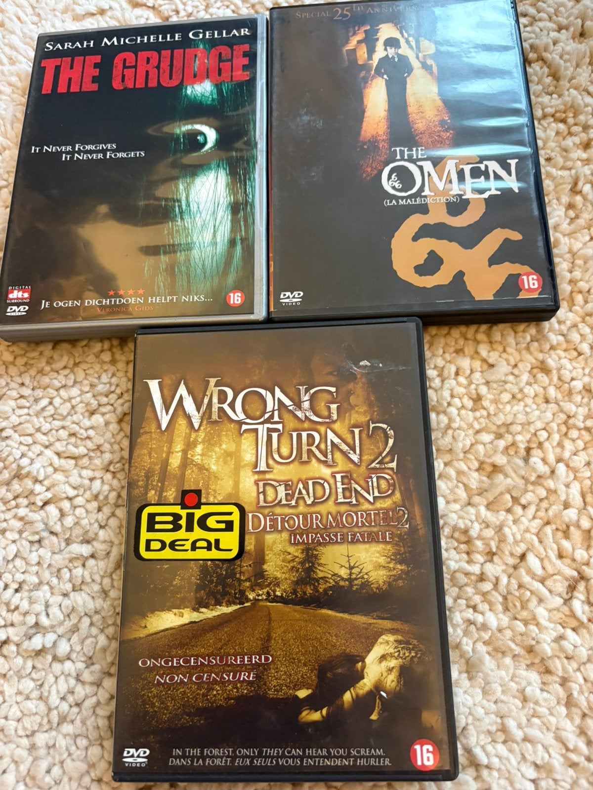3 dvd’s met de betere horror, Gebruikt, Vanaf 16 jaar, Nederlands, Ophalen of Verzenden