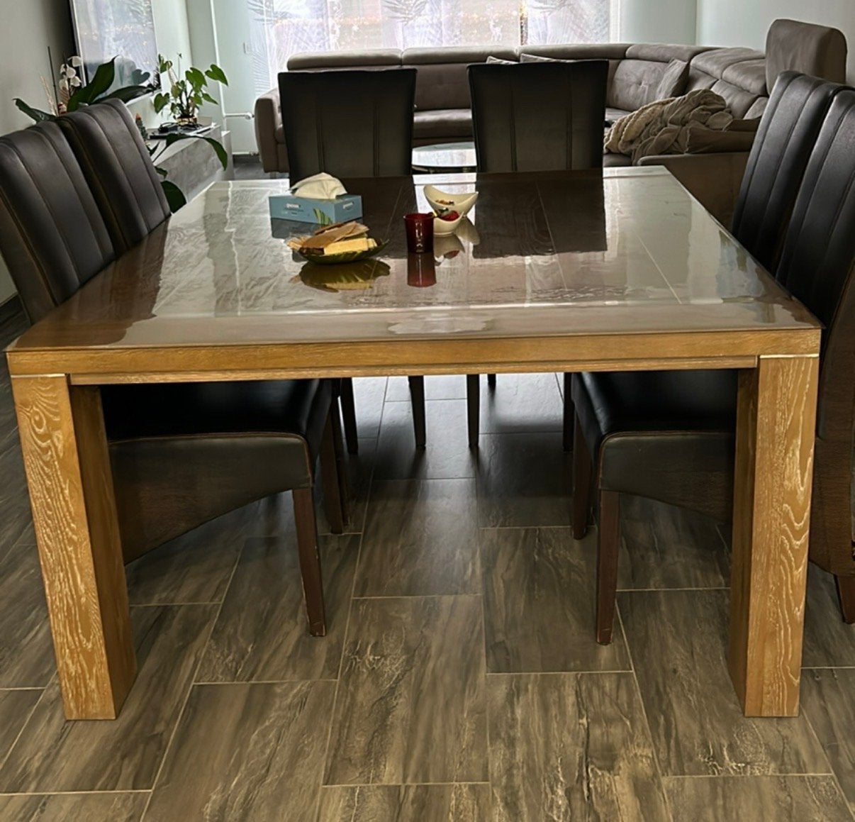 Eettafel met 6 stoelen - Zo goed als nieuw, Ophalen, 50 tot 100 cm, Zo goed als nieuw, 150 tot 200 cm