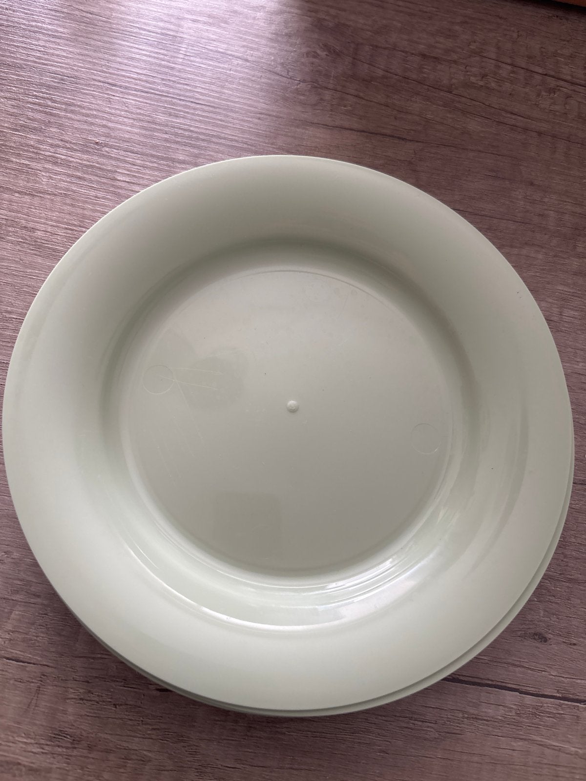 5 plastic borden, lichtgroen, Huis en Inrichting, Ophalen of Verzenden, Gebruikt, Kunststof, Bord(en)
