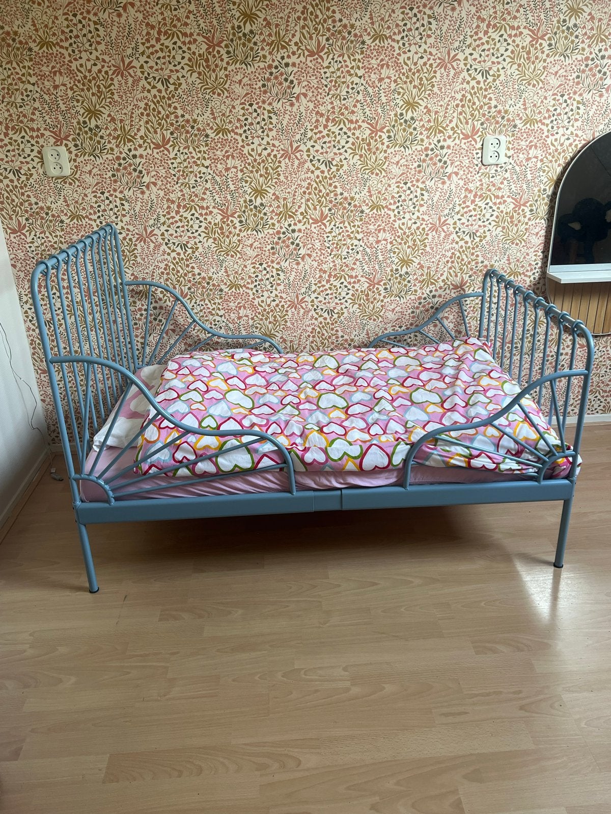 IKEA uitschuifbaar kinderbed - licht blauw, Ophalen, Eenpersoons, 80 cm, 200 cm