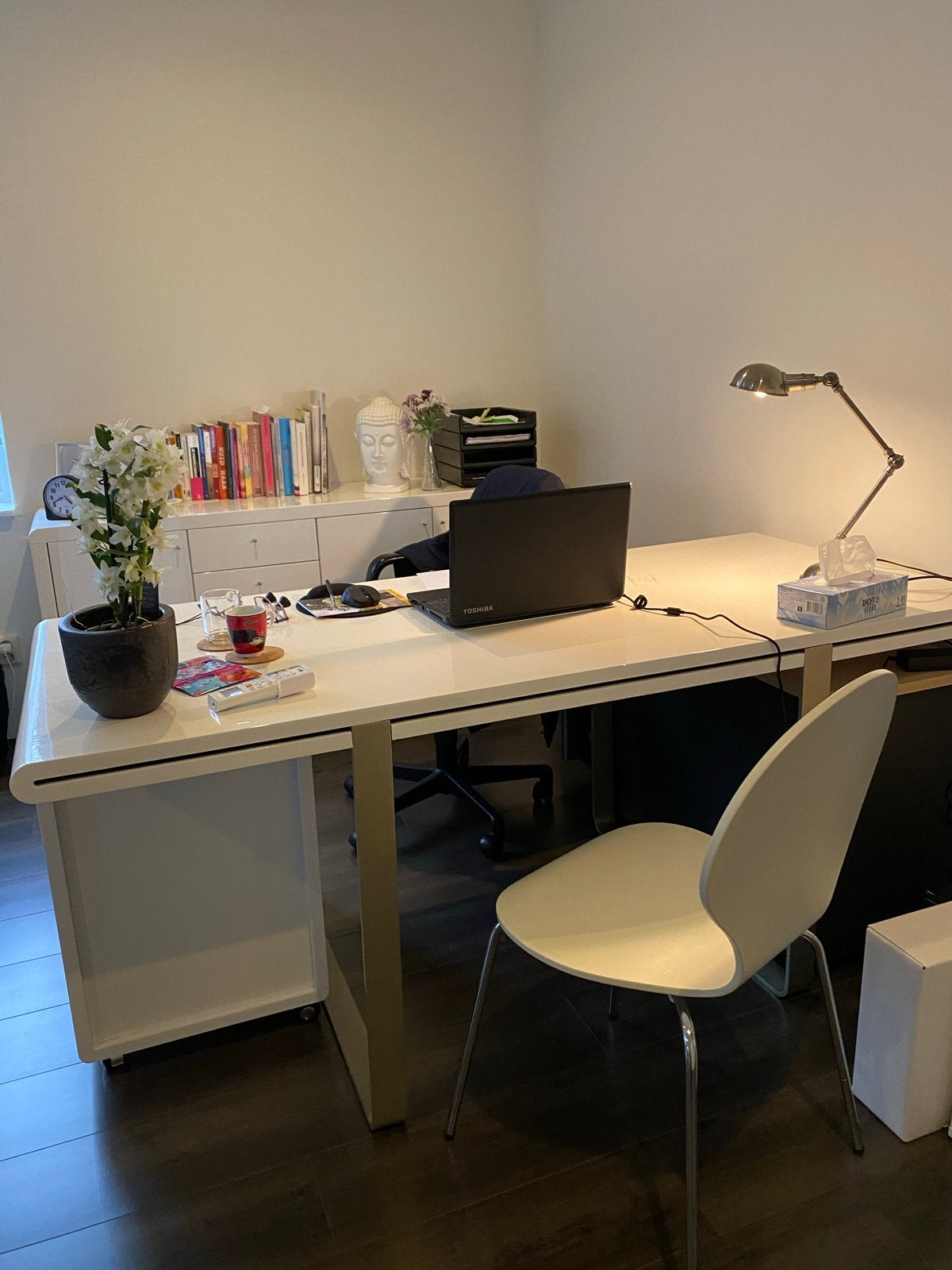 Wit design bureau met ladeblok, Ophalen, Overige typen, Gebruikt, Met lades
