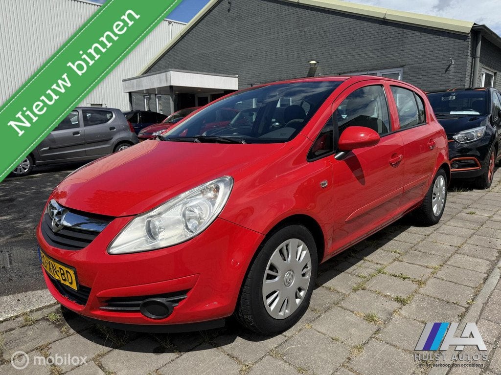 Opel Corsa 1.2-16V Business 2007 | 5- deurs | Airco | Cruise, Voorwielaandrijving, Stof, Gebruikt, Zwart