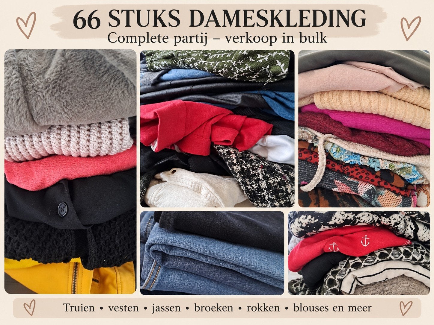 Partij van ongeveer 70 stuks dameskleding, Ophalen of Verzenden, Gedragen, Maat 38/40 (M)