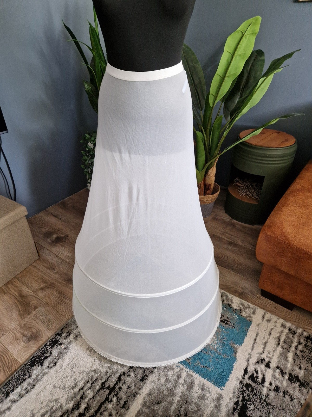 Poirier hoepelrok 3-ringen, 270 cm omtrek, maat XL, Wit, Nieuw, Ophalen of Verzenden, Accessoires