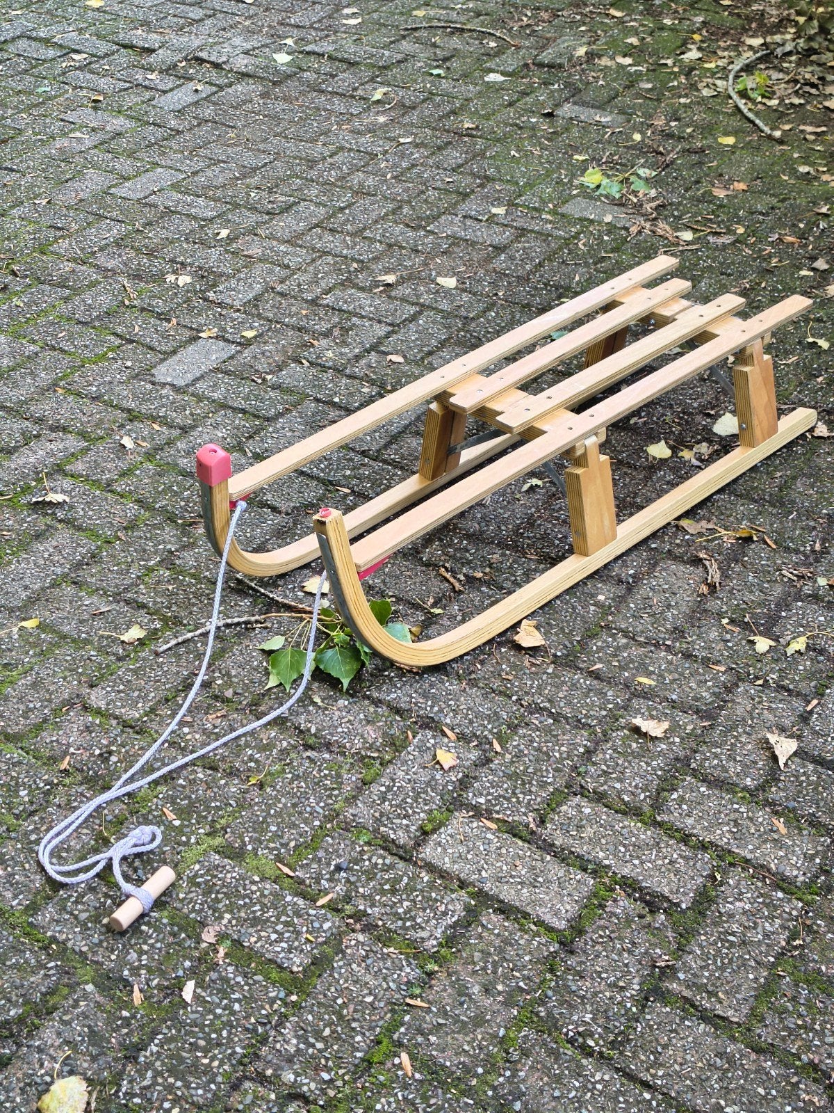 Houten slee met trekkoord - Opvouwbaar, Ophalen of Verzenden, Gebruikt, Hout