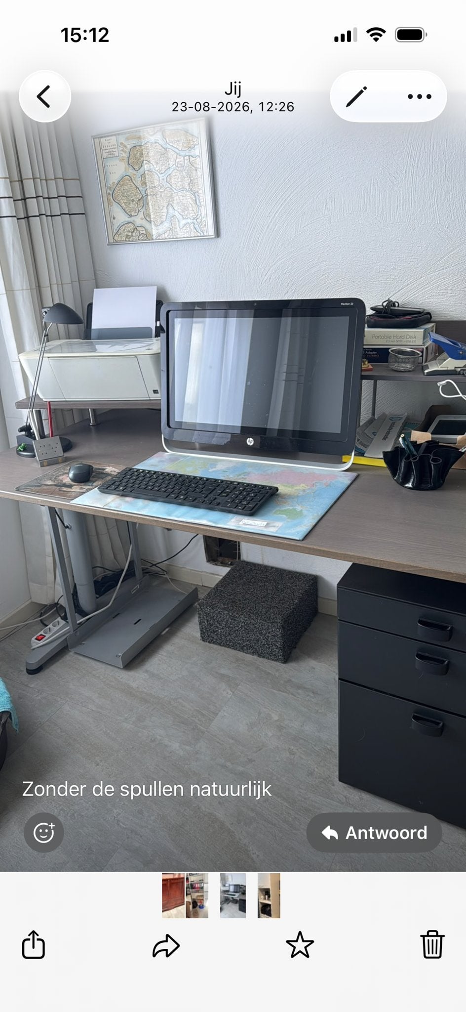 Modern bureau, Ophalen, 160 cm, Gebruikt, Hout