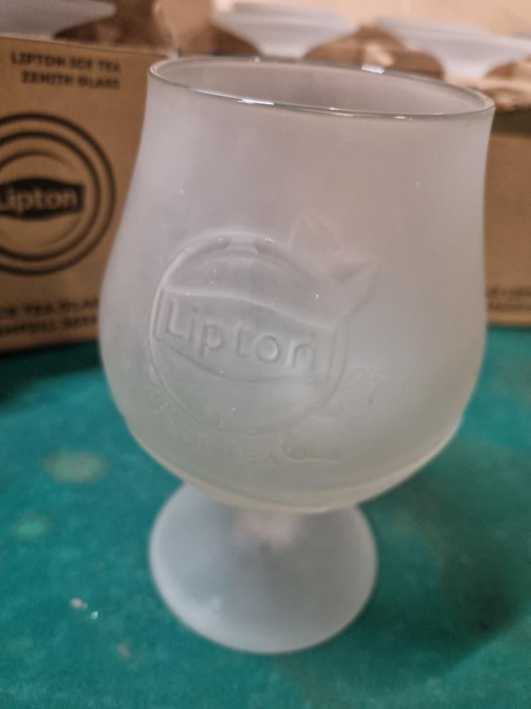 lipton ice tea glazen 4 stuks nieuw 6 verkocht, Verzamelen, Ophalen of Verzenden, 'T Olde Gre-j, Info@toldegrej.nl, Endepoelstraat 20f Didam