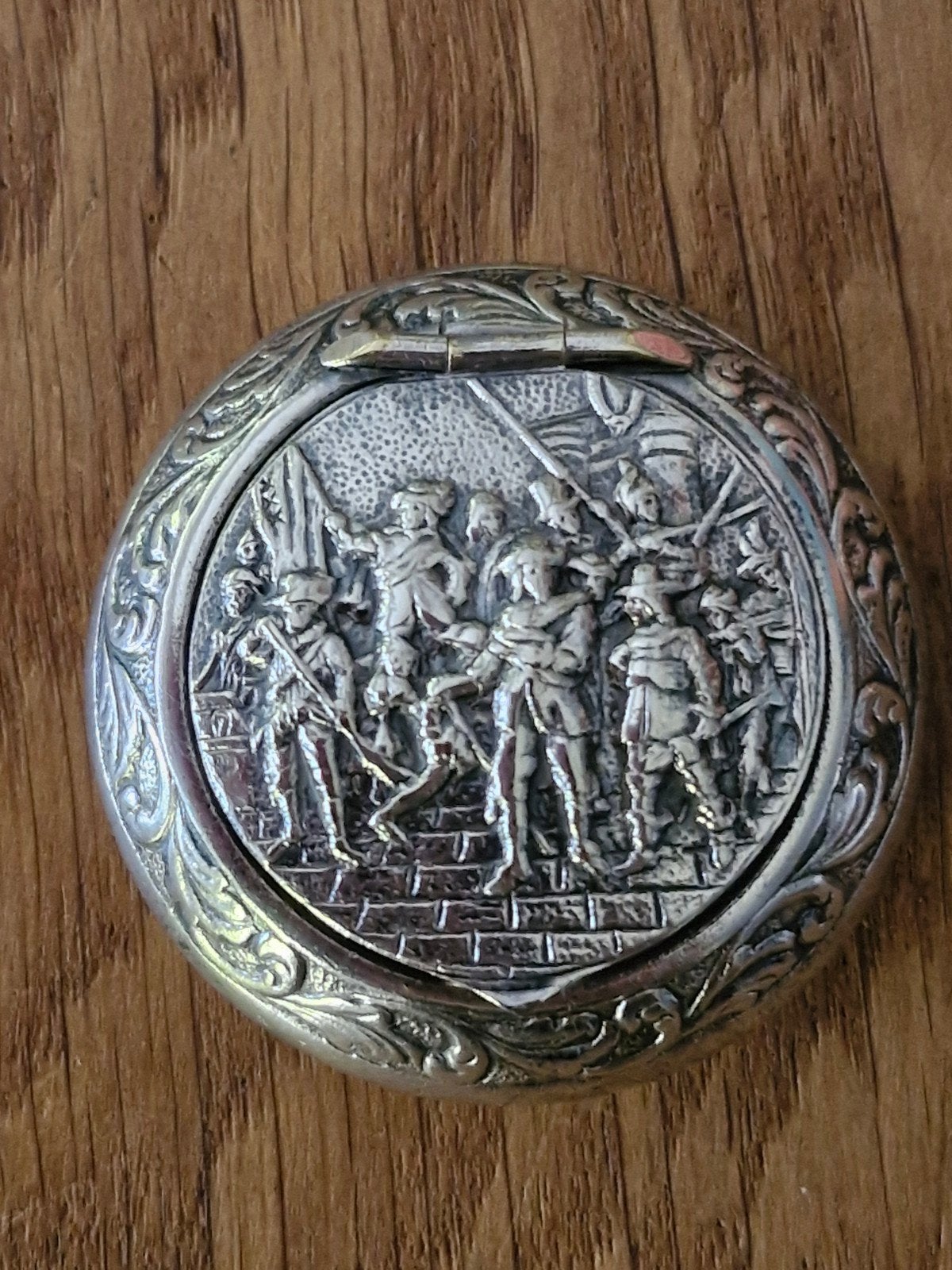 Snuifdoosje zilver nachtwacht, Antiek en Kunst, Ophalen of Verzenden, Zilver