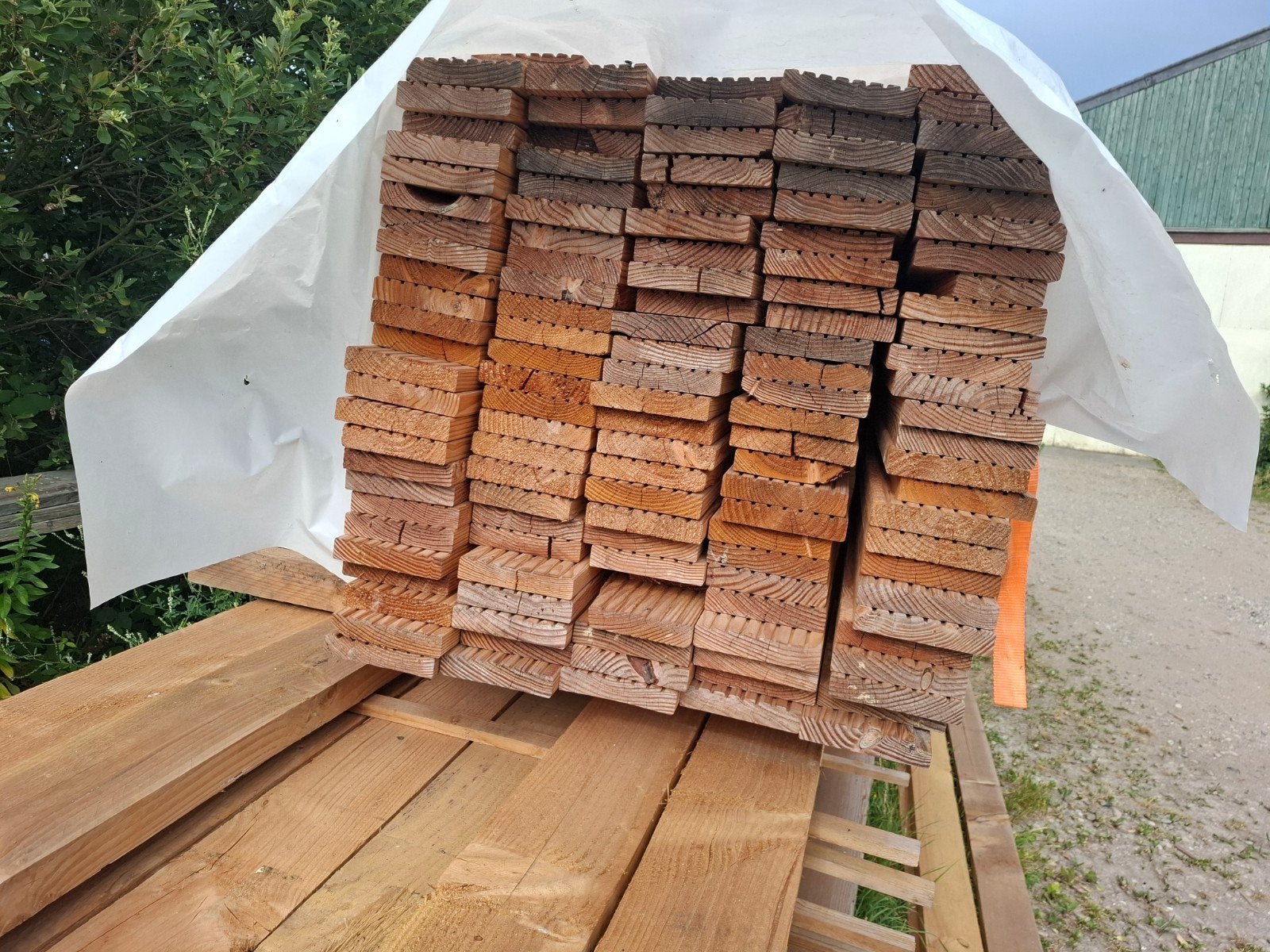 Partij 63 st douglas vlonderplanken b keuze 3 m bezorgen mog, Tuin en Terras, Terrasdelen en Vlonders, Ophalen, Nieuw, A, Hout