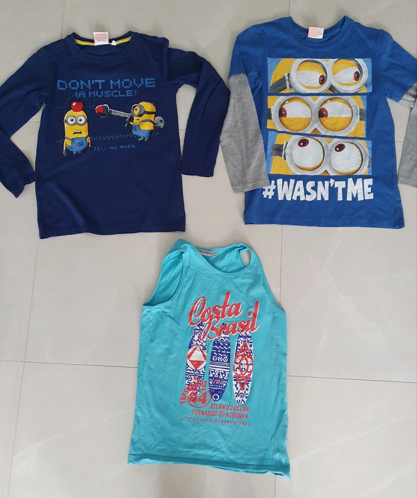 Minions T-shirts en mouwloos shirt - Maat 9-10 jaar, Kinderen en Baby's, Despicable Me, Ophalen of Verzenden, Zo goed als nieuw