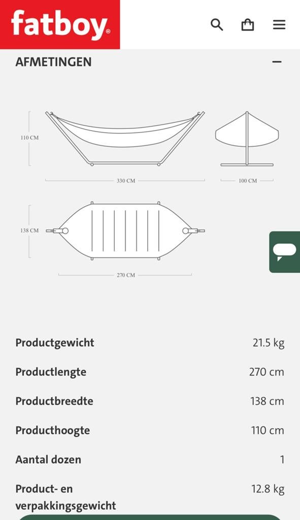 Frame voor Fatboy hangmat nieuw in de doos, Tuin en Terras, Ophalen of Verzenden, Nieuw
