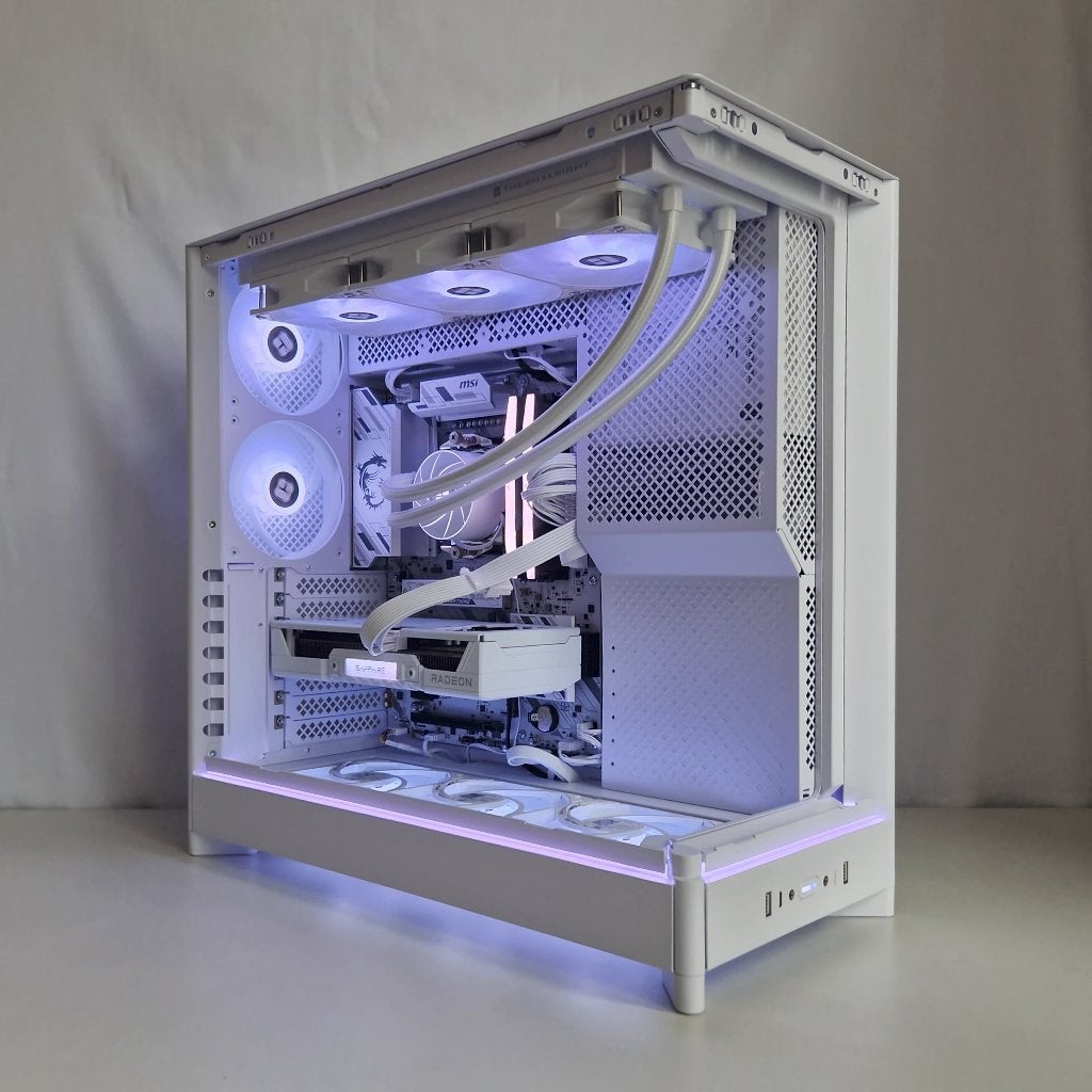 Ryzen 7 7700, RX 9060 XT 16G | Fishtank PC Wit, Computers en Software, Desktop Pc's, Nieuw, 4 Ghz of meer, SSD, 16 GB, Met videokaart