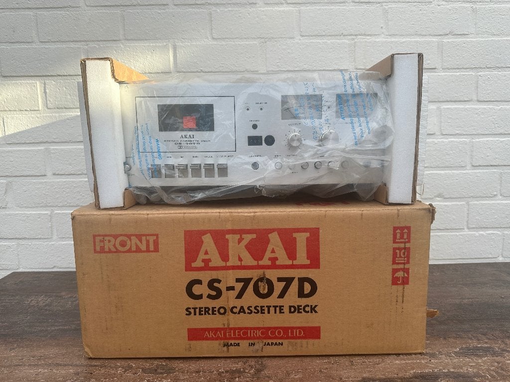 Akai CS-707D Stereo Cassette Deck -Nieuwstaat, service nodig, Audio, Tv en Foto, Cassettedecks, Ophalen of Verzenden, Enkel, Akai
