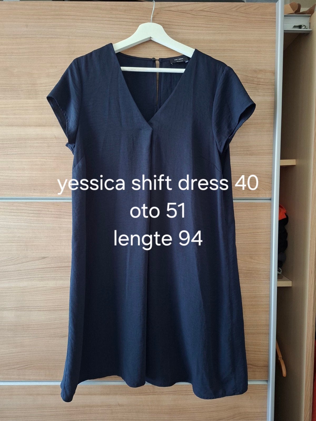 Yessica Shift Jurk Maat 40 Donkerblauw, Kleding | Dames, Blauw, Yessica, Maat 42/44 (L), Ophalen of Verzenden