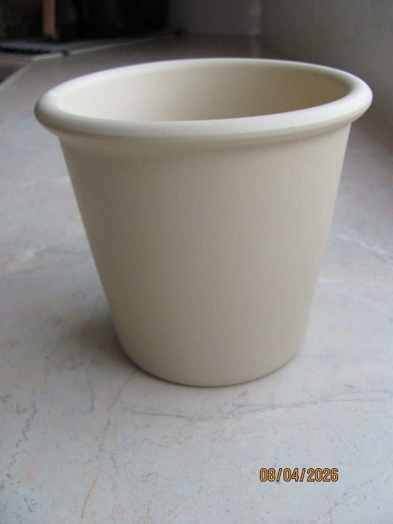 RONDE geel-beige BLOEMPOT pot aardewerk taps ø 15 cm IZGS, Tuin en Terras, Bloempotten, Rond, Binnen, Ophalen of Verzenden, Zo goed als nieuw