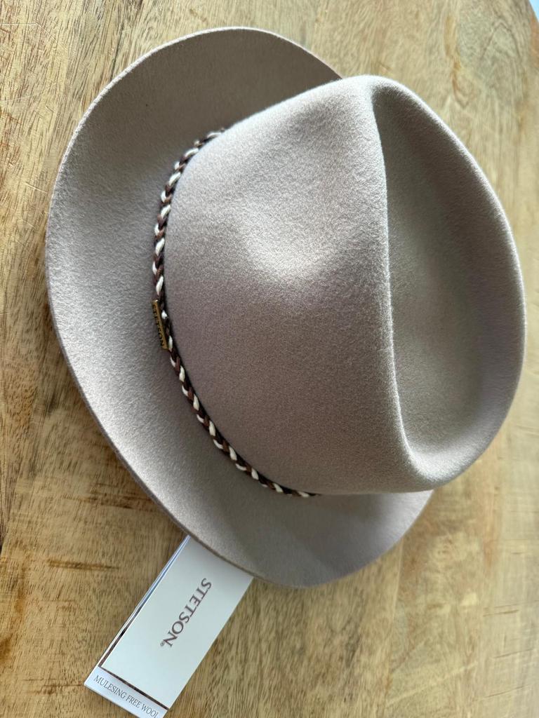 Stetson Willmount Fedora Wollen Hoed, Ophalen, Nieuw, 58 cm (L, 7¼ inch) of meer