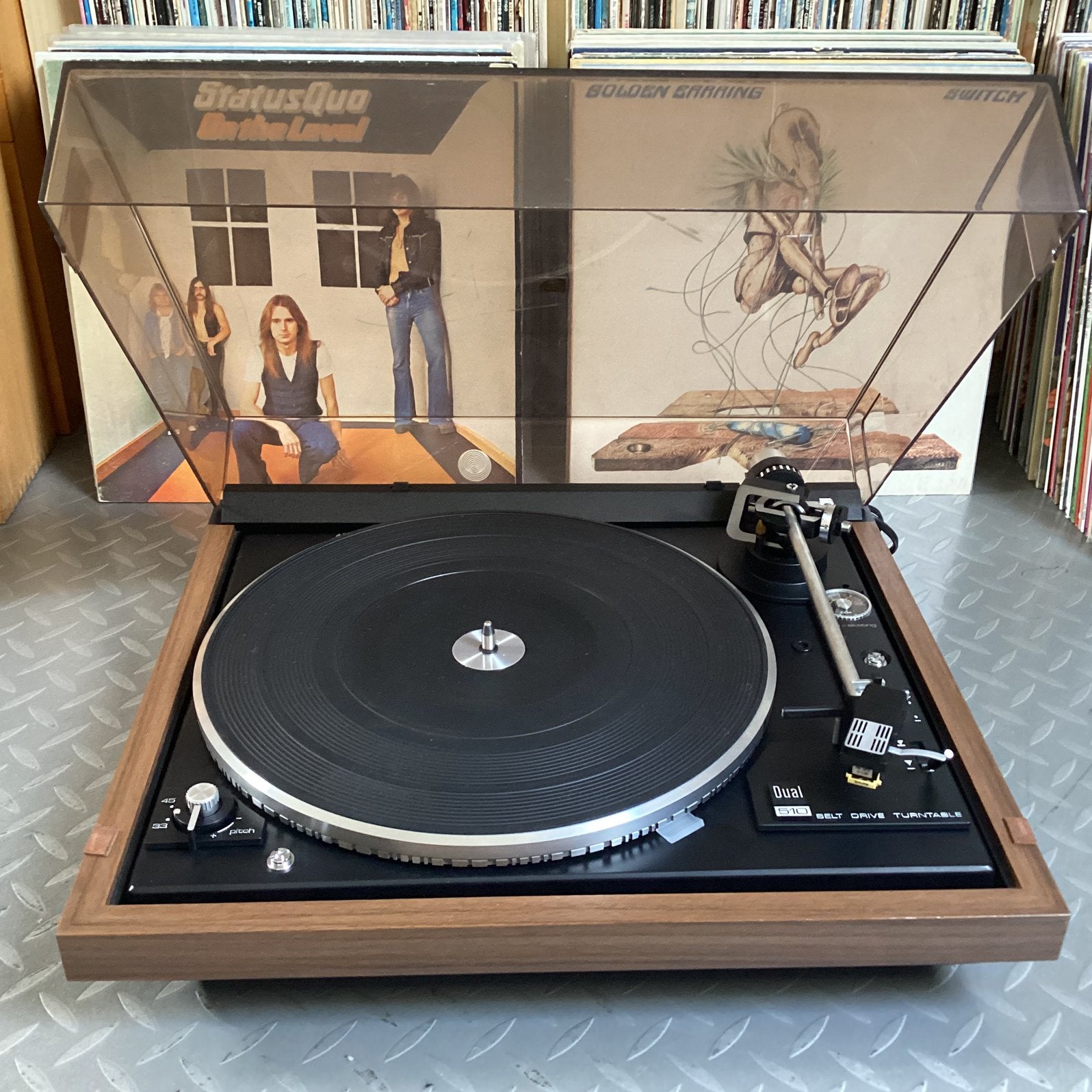 Dual 510 shure M95, Pitch-regelaar, Ophalen of Verzenden, Zo goed als nieuw, Platenspeler