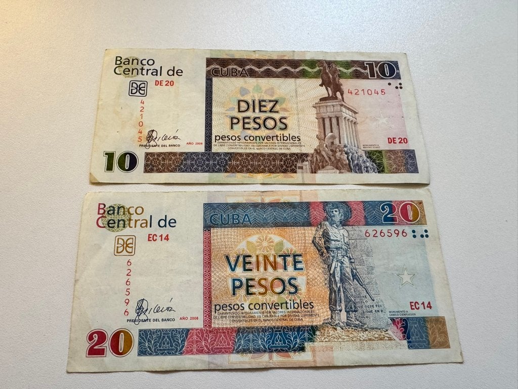 Biljetten 10 en 20 Pesos Convertibles Cuba, Verzenden, Noord-Amerika, Setje