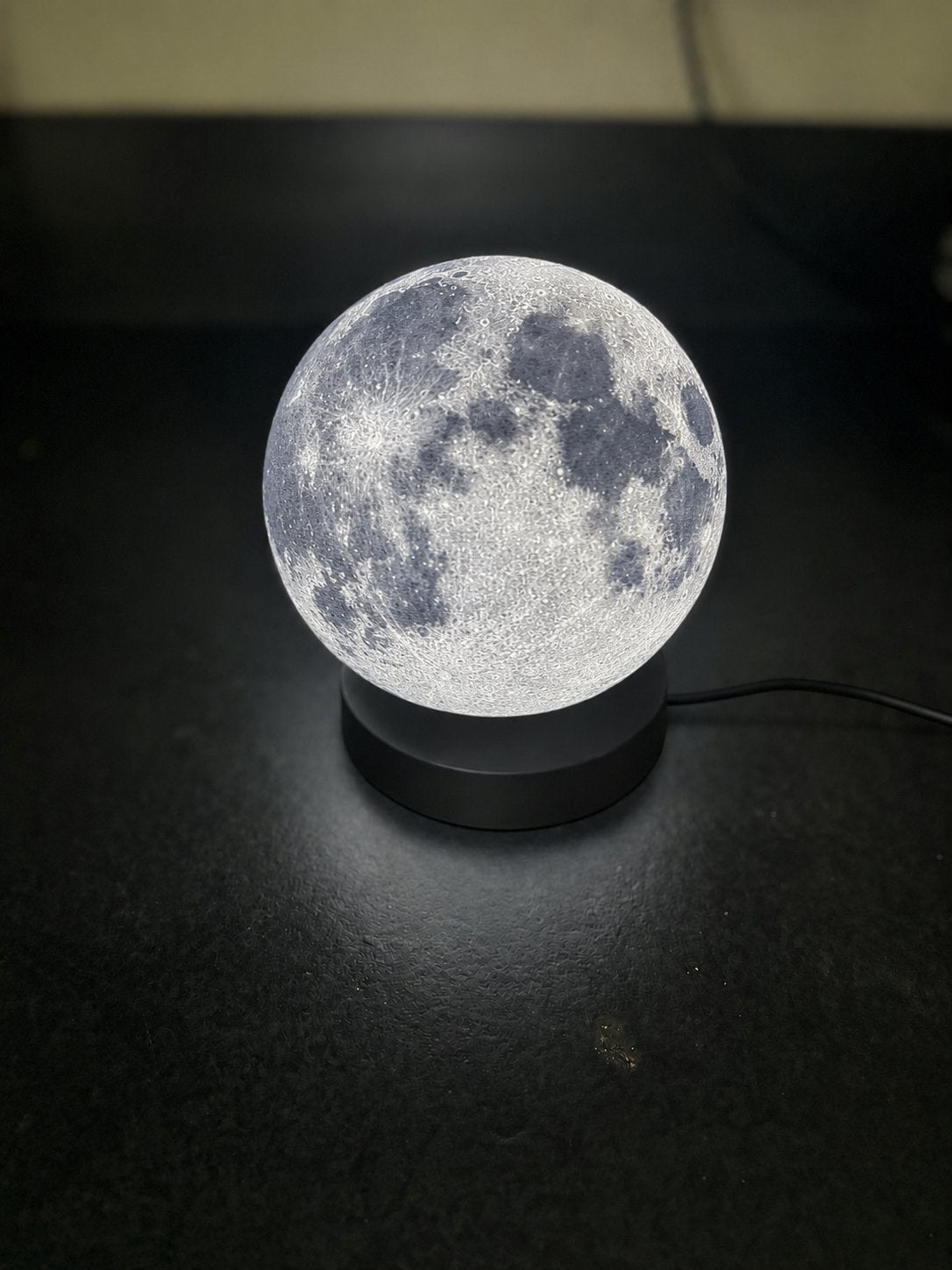 Maanlamp met adapter - Sfeerlamp met USB-aansluiting, Kunststof, Nieuw, Wit, Ophalen of Verzenden