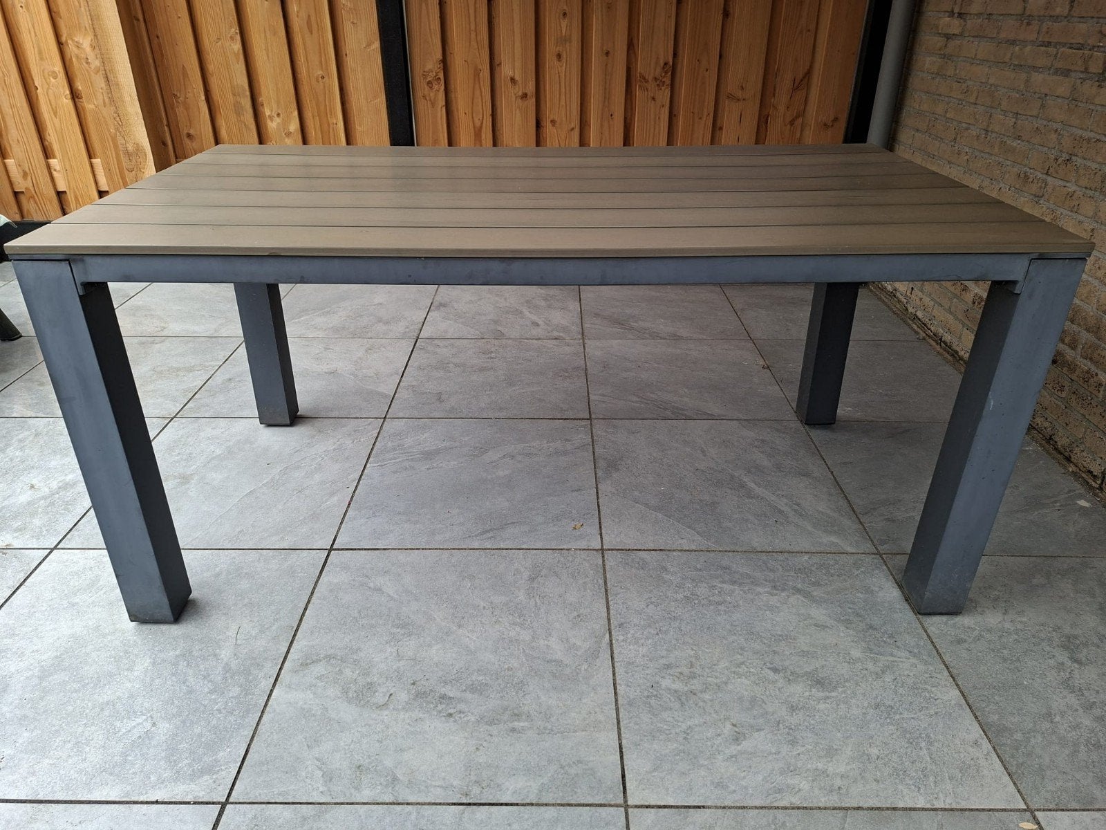 Nette polywood tuintafel - 87 x 160 cm, Tuin en Terras, Ophalen, Gebruikt, Rechthoekig, Overige materialen