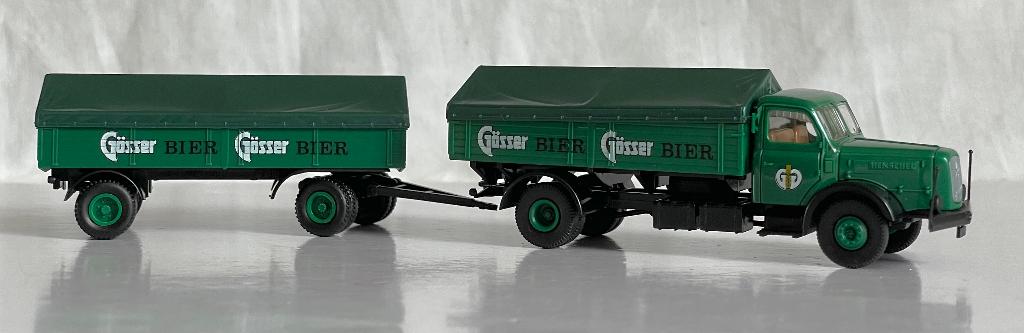 Brekina: Henschel HS 140 "Gösser Bier", Ophalen of Verzenden, Zo goed als nieuw, Bus of Vrachtwagen, Brekina