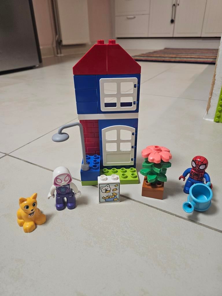 LEGO Duplo Spider-Man 10995 met Spider-Gwen en kat, Ophalen of Verzenden, Zo goed als nieuw, Duplo