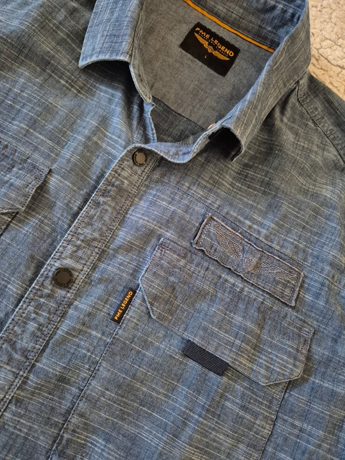 Pme Legend jeans blouse overhemd maat L, Blauw, ., Pall Mall PME Legend, Ophalen of Verzenden