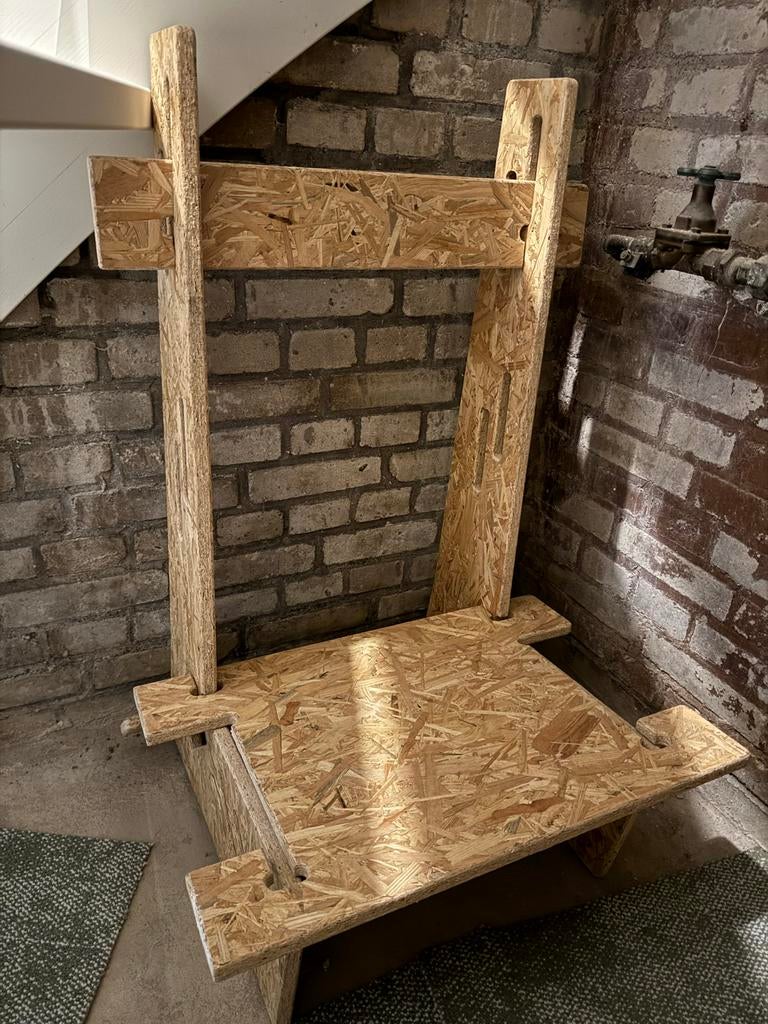 Unieke OSB Houten Stoel - Handgemaakt Design, Ophalen, Gebruikt, Overige kleuren, Eén