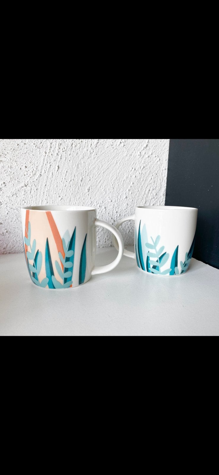 set:  2 MOOIE KOFFIE-/THEE- BEKERS, Ophalen, Zo goed als nieuw, Overige stijlen, Kop(pen) en/of Schotel(s)