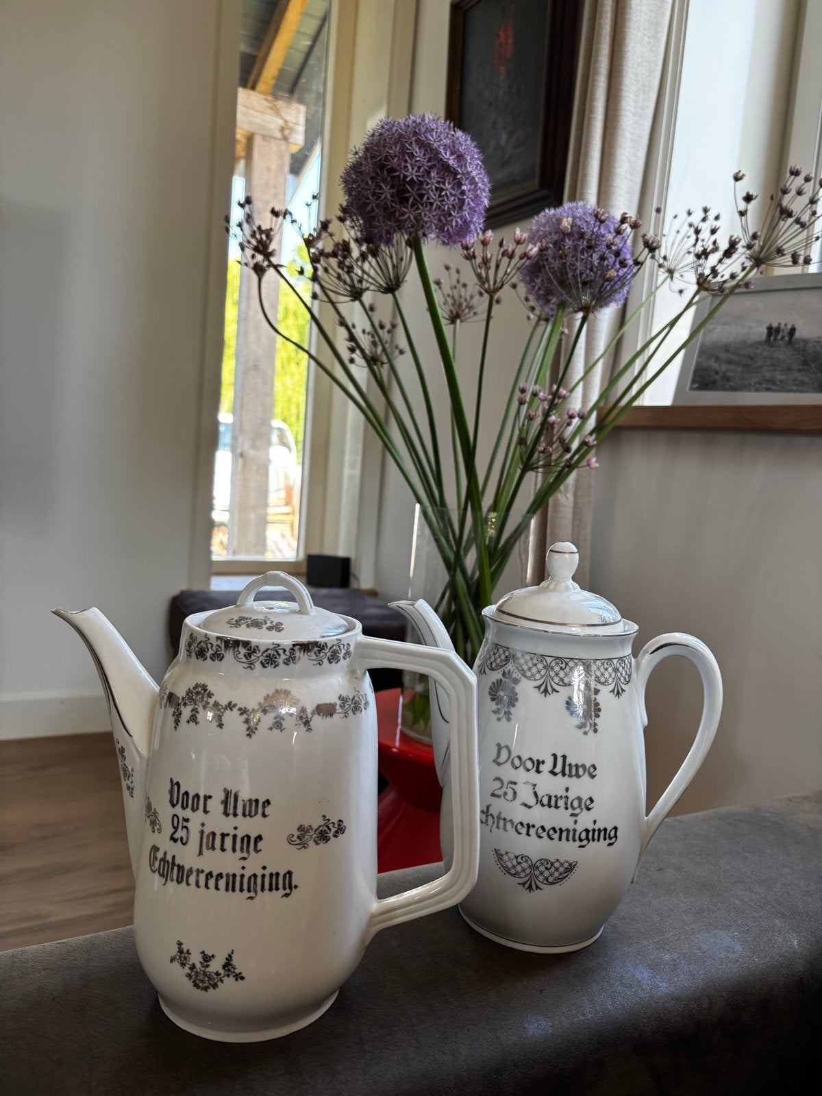 Antieke theepotten voor 25-jarig huwelijk, Ophalen of Verzenden