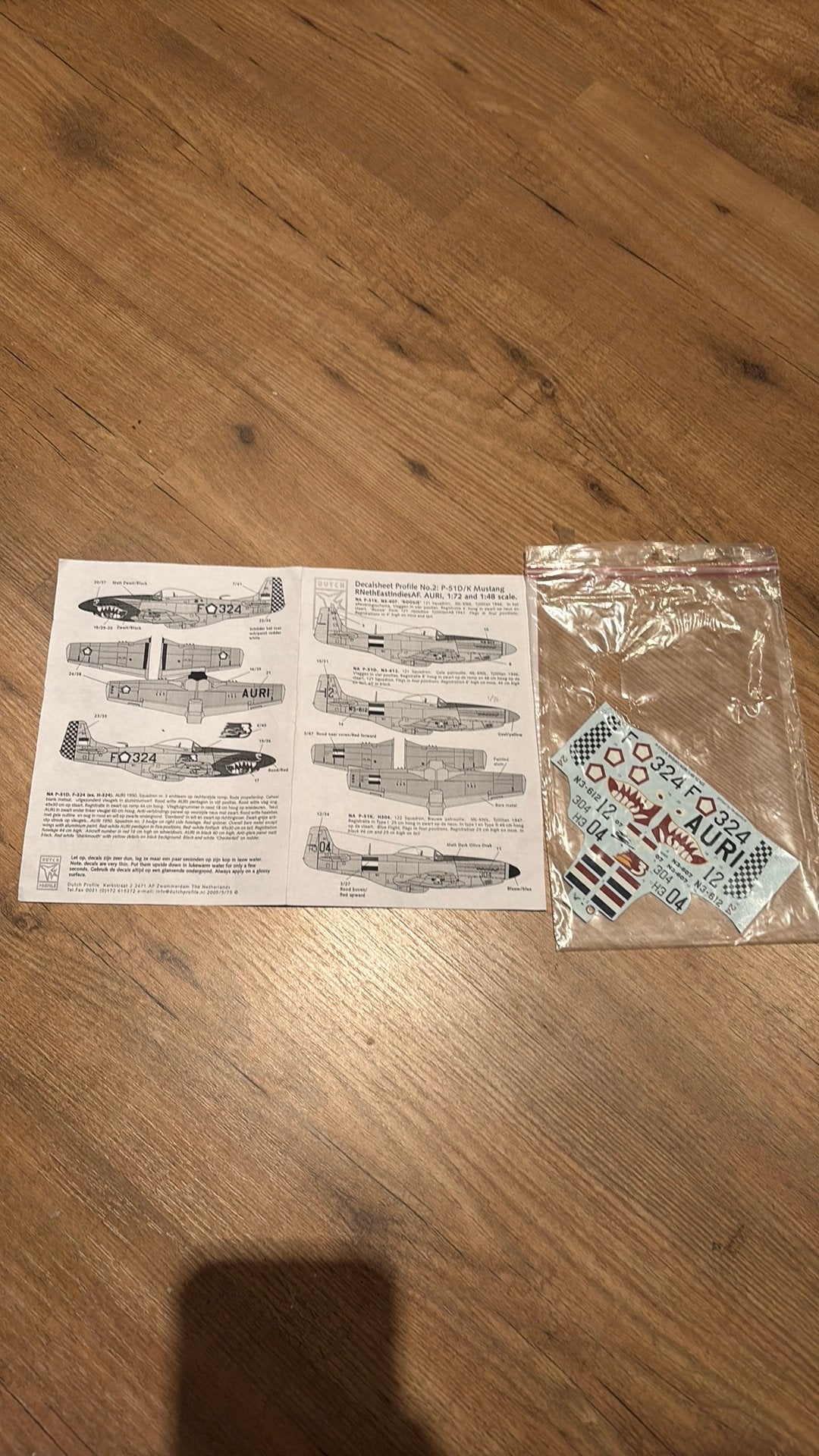 1/48 Dutch Profile decals P-51 Mustang restant RNEIAF KLU, Hobby en Vrije tijd, Modelbouw | Vliegtuigen en Helikopters, Revell