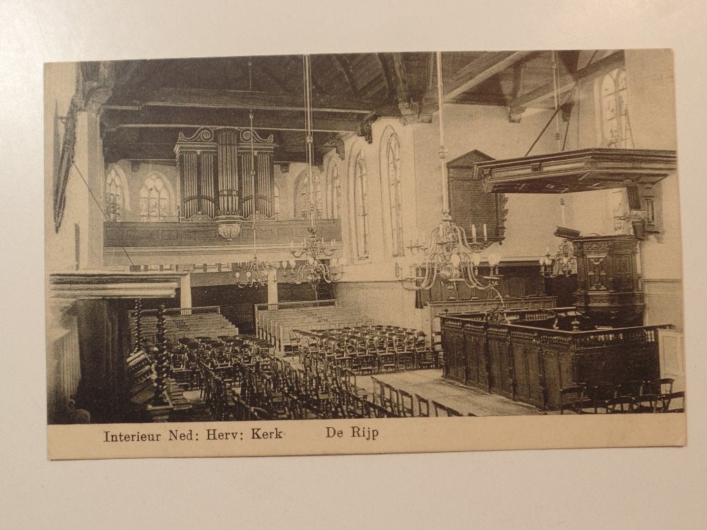 Interieur kerk De Rijp, Verzenden, 1940 tot 1960, Gelopen, Noord-Holland