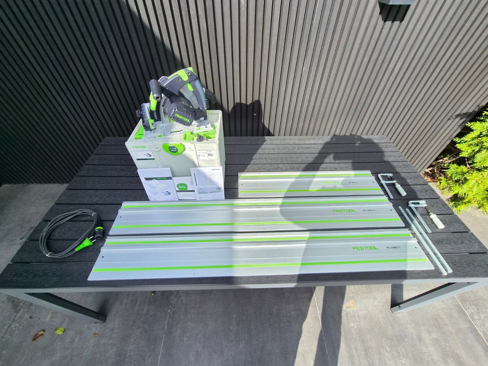 Festool TS55FEBQ invalzaag complete set rails klemmen, Doe-het-zelf en Verbouw, Ophalen of Verzenden