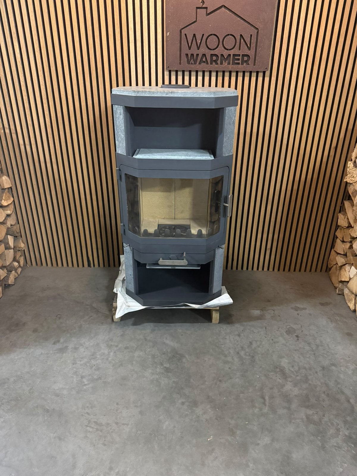 26101 Speksteenkachel Bk 8kw, Ophalen, Info@woonwarmer.nl, Gebruikt, Houtkachel