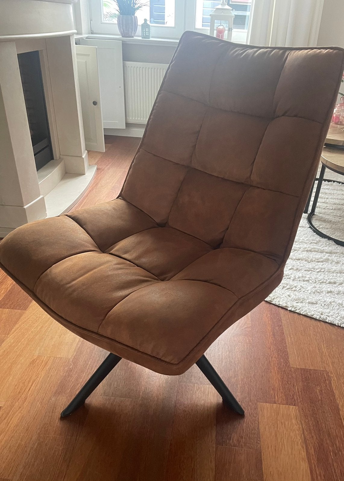 Woood draai fauteuil, Huis en Inrichting, Ophalen, Zo goed als nieuw, Minder dan 75 cm, 50 tot 75 cm