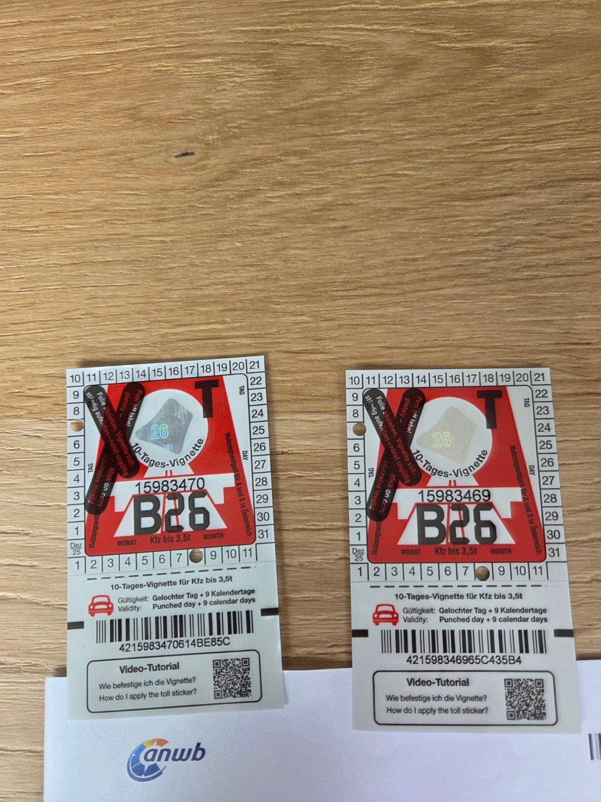 2x Oostenrijk vignet 10 dagen vanaf 7 aug., Tickets en Kaartjes, Eén persoon