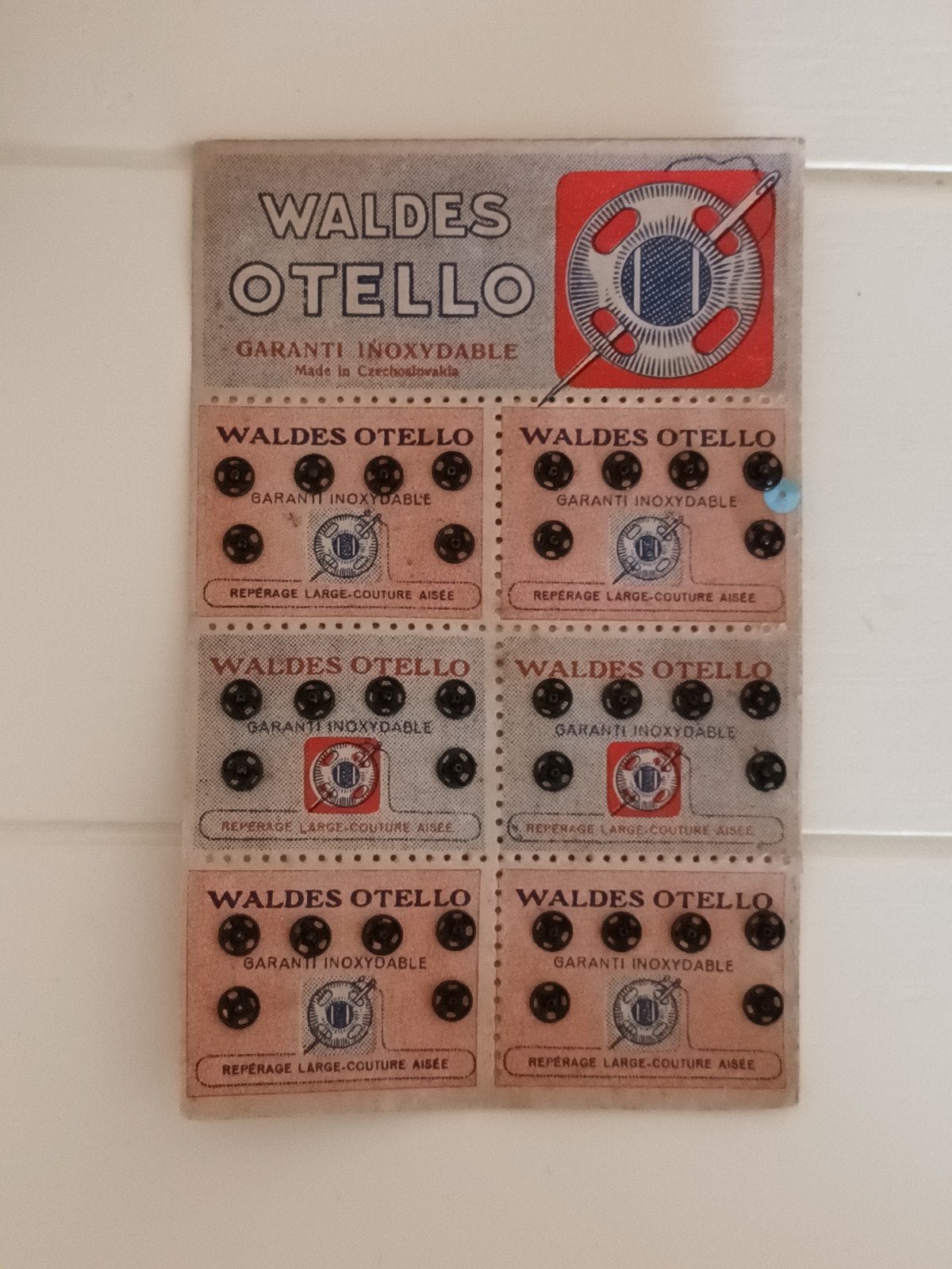 Vintage Waldes Otello Knopenkaart, Ophalen of Verzenden