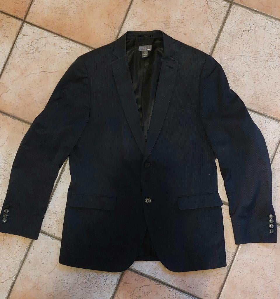 H&M colbert grijs antraciet streepje, Maat 52/54 (L), Ophalen of Verzenden, Gedragen, Grijs