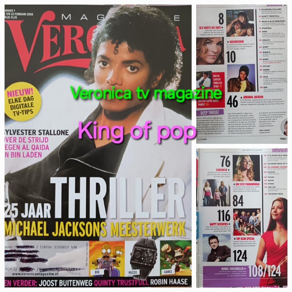Veronica tv-gids + knipsels Michael Jackson dood + 50 jaar, Verzamelen, Tijdschriften, Kranten en Knipsels, Verzenden, 1980 tot heden