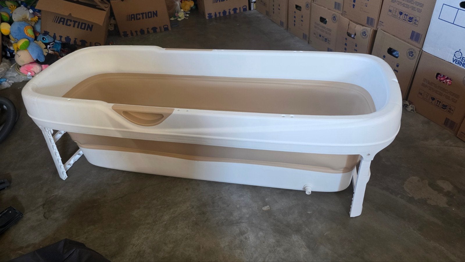 Hellobath Uitvouwbaar Ligbad ZGAN - 150 cm Beige, Ophalen, Zo goed als nieuw, Met bad